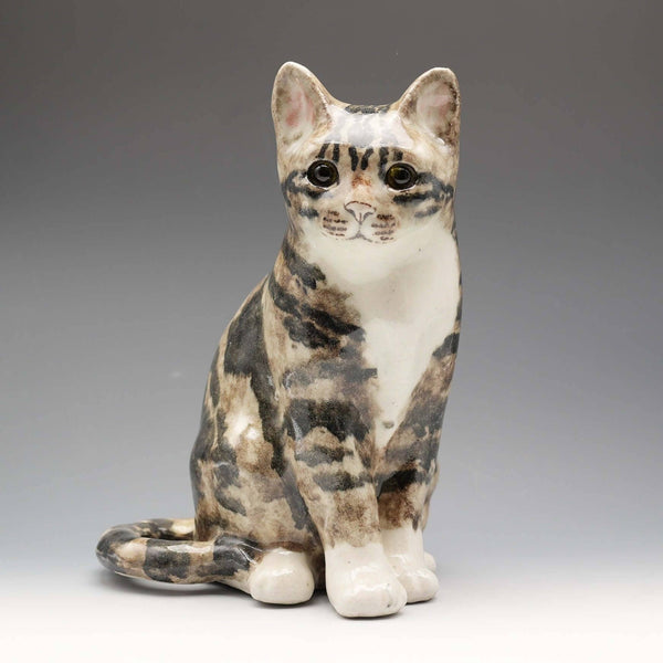 British Winstan Ray Kensington Cat Pheasant Pottery Figurine (Size 4)