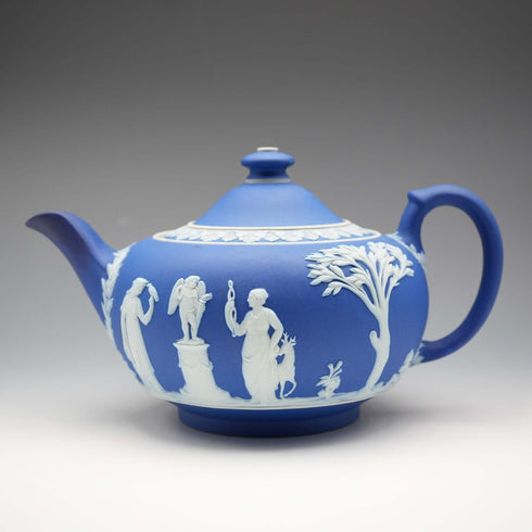 English Antique Wedgwood Teapot Jasperware Wedgwood Blue