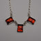 Vintage Sterling Silver & Amber Triple Rectangle Drop Necklace 45cm 11g