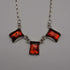 Vintage Sterling Silver & Amber Triple Rectangle Drop Necklace 45cm 11g