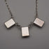 Vintage Sterling Silver & Amber Triple Rectangle Drop Necklace 45cm 11g