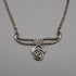 UK Vintage Sterling Silver Mackintosh Rose Drop Necklace with Case 40cm 8g