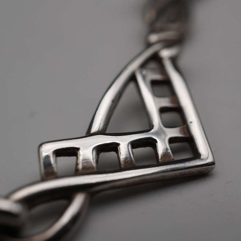 UK Vintage Sterling Silver Rennie Mackintosh Triple Drop Necklace 42cm 8g