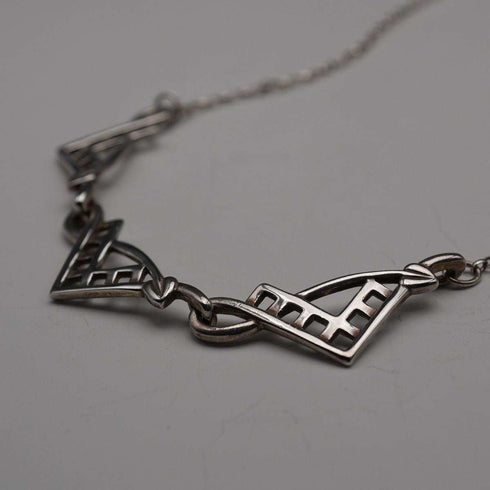 UK Vintage Sterling Silver Rennie Mackintosh Triple Drop Necklace 42cm 8g