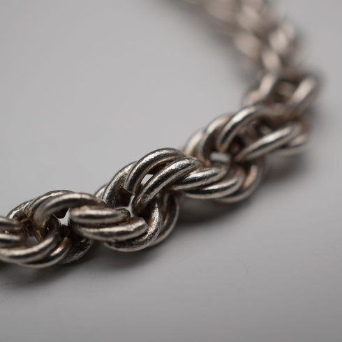 Vintage Sterling Silver Twist Rope Chain Necklace 50cm 28g