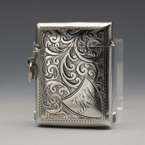 1900 English Antique Sterling Silver Vesta Case 22g S&A