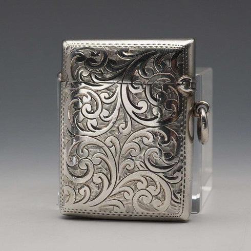 1900 English Antique Sterling Silver Vesta Case 22g S&A
