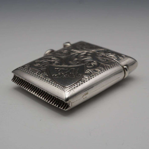 1900 English Antique Sterling Silver Vesta Case 22g S&A