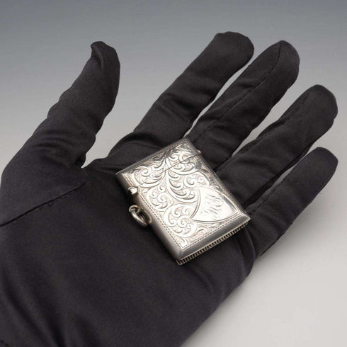 1900 English Antique Sterling Silver Vesta Case 22g S&A
