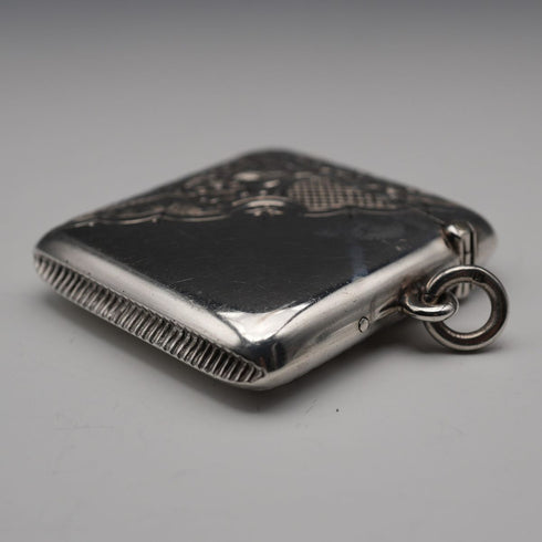 1897 British Antique Sterling Silver Vesta Case 30g William Harrison Walter