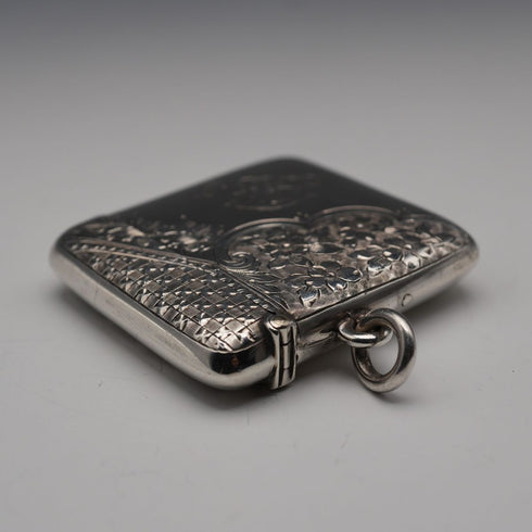 1897 British Antique Sterling Silver Vesta Case 30g William Harrison Walter