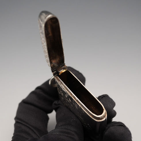 1897 British Antique Sterling Silver Vesta Case 30g William Harrison Walter