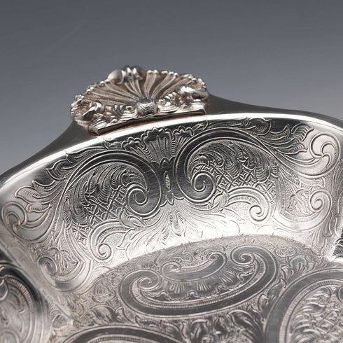 British Vintage Silver Plate Oval Dish by Barker Ellis