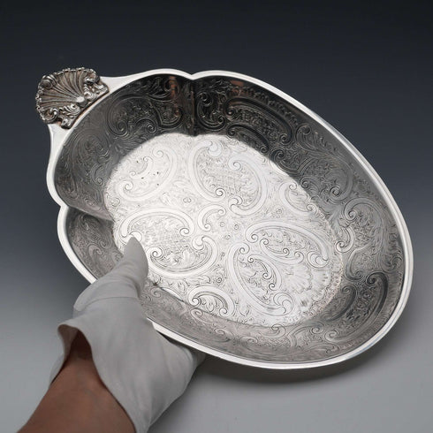 British Vintage Silver Plate Oval Dish by Barker Ellis