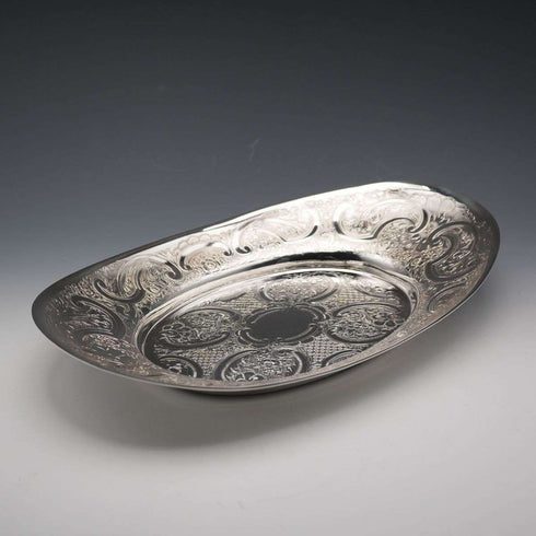 English Vintage Silverplate Oval Dish by Mappin&Webb, Excellent Condition with Original Box