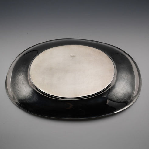 英國復古鍍銀橢圓形餐盤 Mappin&Webb 附原盒 極美品