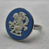 Vintage British Jewelry, Wedgwood Jasperware Sterling Silver Ring (JP size 14)