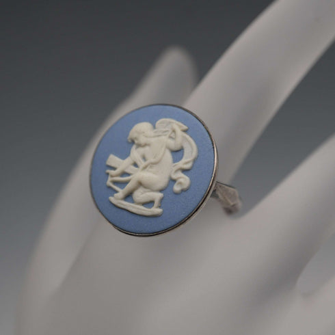 英國復古珠寶 Wedgwood Jasperware 純銀戒指(日本戒圍14號)