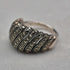 Vintage Sterling Silver & Marcasite Cluster Ring (Japan size 17)