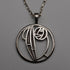 British Vintage Sterling Silver Mackintosh Rose Pendant with Sterling Silver Chain
