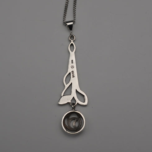 English Vintage Sterling Silver Glasgow Rose Pendant with Sterling Silver Chain