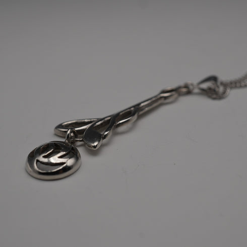 English Vintage Sterling Silver Glasgow Rose Pendant with Sterling Silver Chain