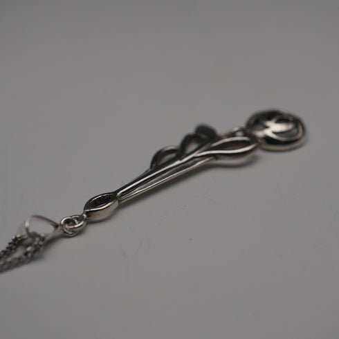 English Vintage Sterling Silver Glasgow Rose Pendant with Sterling Silver Chain