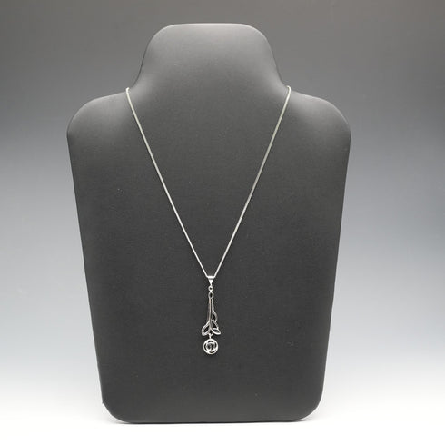 English Vintage Sterling Silver Glasgow Rose Pendant with Sterling Silver Chain