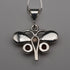 Vintage Sterling Silver & Amber Butterfly Pendant with Sterling Silver Chain