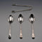 1899 Antique British Sterling Silver Tea Spoons (3) & Sugar Tongs Set, Total 76g by Gilmour&Watson