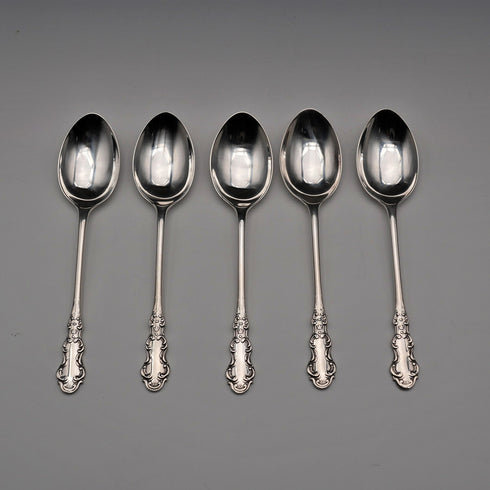 1960 UK Vintage Sterling Silver Teaspoon Set of 5, Total 63g, Turner & Simpson