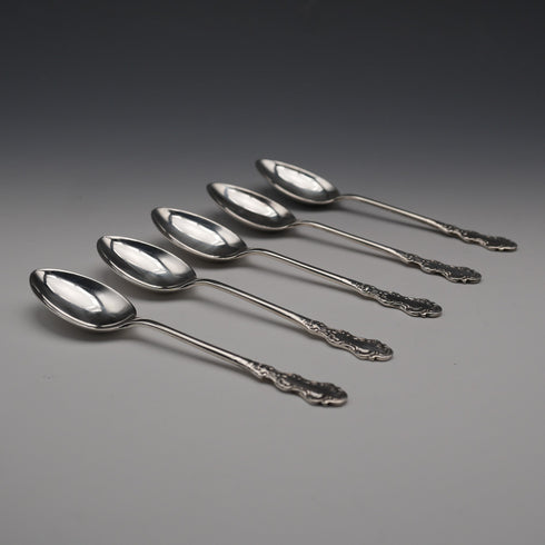 1960 UK Vintage Sterling Silver Teaspoon Set of 5, Total 63g, Turner & Simpson