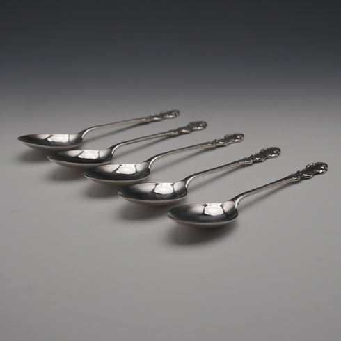1960 UK Vintage Sterling Silver Teaspoon Set of 5, Total 63g, Turner & Simpson