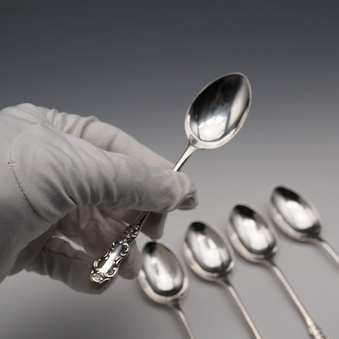 1960 UK Vintage Sterling Silver Teaspoon Set of 5, Total 63g, Turner & Simpson