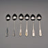 1958 English Vintage Sterling Silver Enamel Coffee Spoons, Set of 6, Total 61g, Turner & Simpson