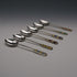 1958 English Vintage Sterling Silver Enamel Coffee Spoons, Set of 6, Total 61g, Turner & Simpson