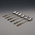 1958 English Vintage Sterling Silver Enamel Coffee Spoons, Set of 6, Total 61g, Turner & Simpson