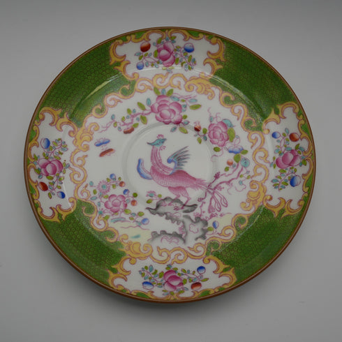 英國古董 Minton 綠色鬥雞杯碟