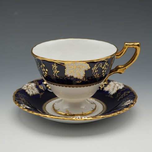 UK Vintage Royal Crown Derby "Vine Cobalt" Cup & Saucer