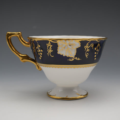 UK Vintage Royal Crown Derby "Vine Cobalt" Cup & Saucer