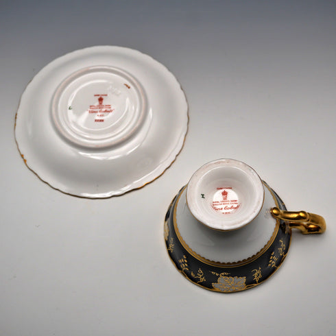 UK Vintage Royal Crown Derby "Vine Cobalt" Cup & Saucer