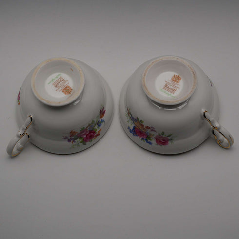 UK Vintage Paragon "Rockingham Green" Teacup Trio Pair