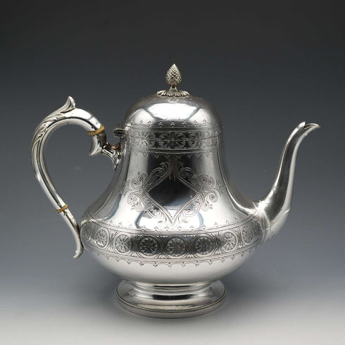 約1880年 英國古董鍍銀茶壺 製造商不詳