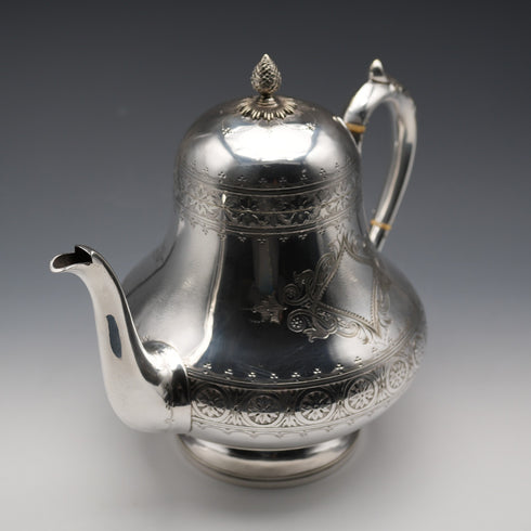 約1880年 英國古董鍍銀茶壺 製造商不詳