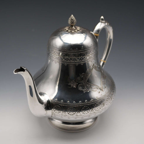 約1880年 英國古董鍍銀茶壺 製造商不詳