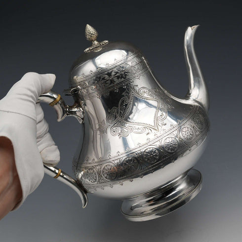 約1880年 英國古董鍍銀茶壺 製造商不詳