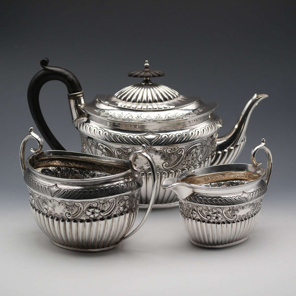 Circa 1900, British Antique Silver-Plated Tea Set by Walker & Hall