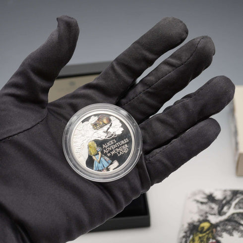 UK 2 Pound Commemorative Silver Coin "Alice in Wonderland" 1 Ounce Proof Silver Coin with Royal Mint Case and Certificate