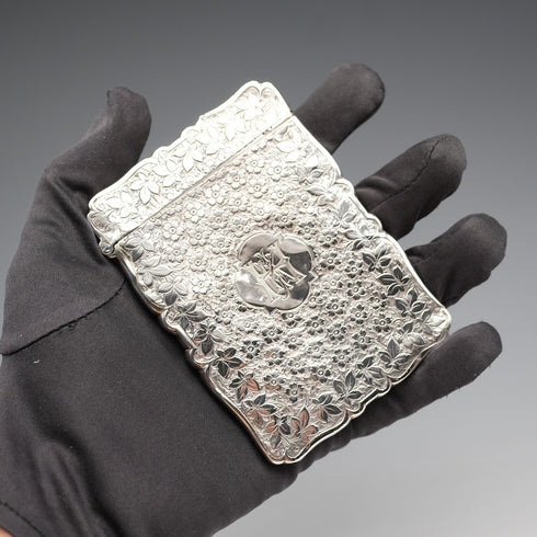 1885年 英国アンティーク 純銀製カードケース 54g Frederick Marson