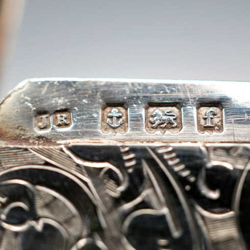 1905 British Antique Sterling Silver Large Card Case 97g John Rose